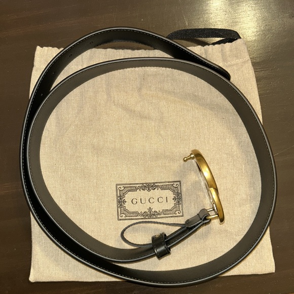 GG MARMONT LEATHER BELT WITH SHINY BUCKLE - Picture 11 of 14